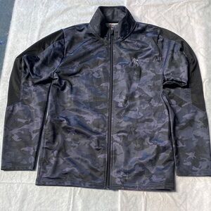 And1 Boy's XL (14/16) Full-Zip Camouflage Track Jacket - Black/Blue Long Sleeve